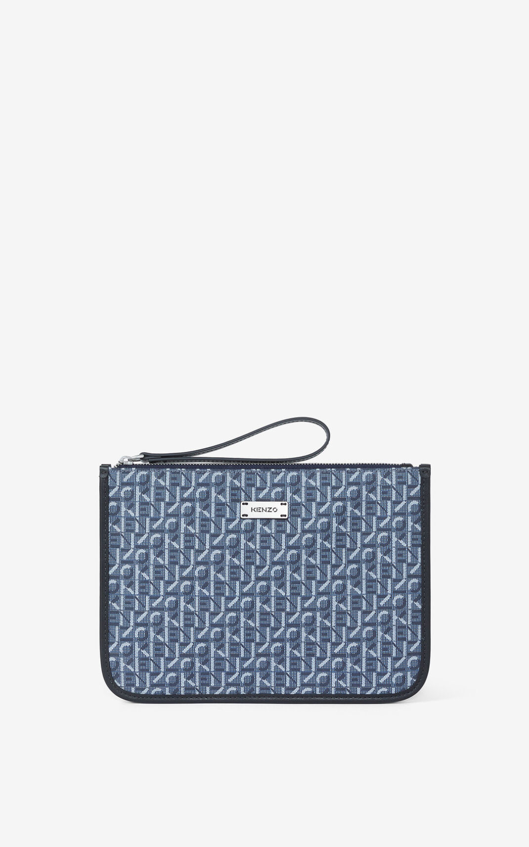 Kenzo Jacquard Courier with fob πορτοφόλι ανδρικα σκουρο μπλε μπλε | GR335692